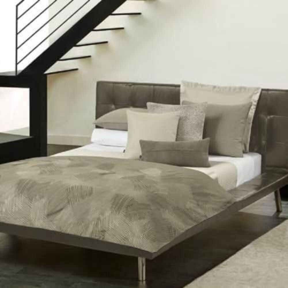 Hugo Boss Geo Stitched Stone Grey Queen Duvet Cover 450$